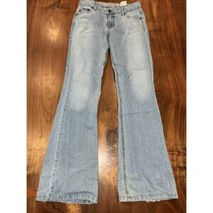 Vintage 90s, Y2K Mudd jeans Jr 3 Blue Low/Mid Rise Denim Flared / Bell Leg